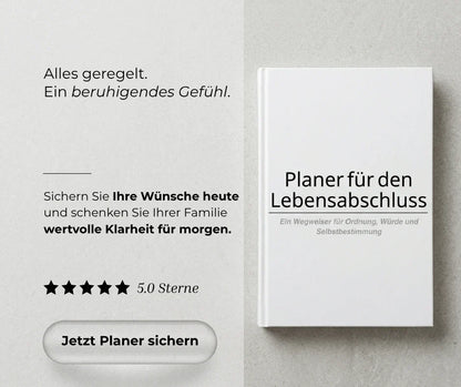 Planer für den Lebensabschluss, das Buch aus diesem Paket