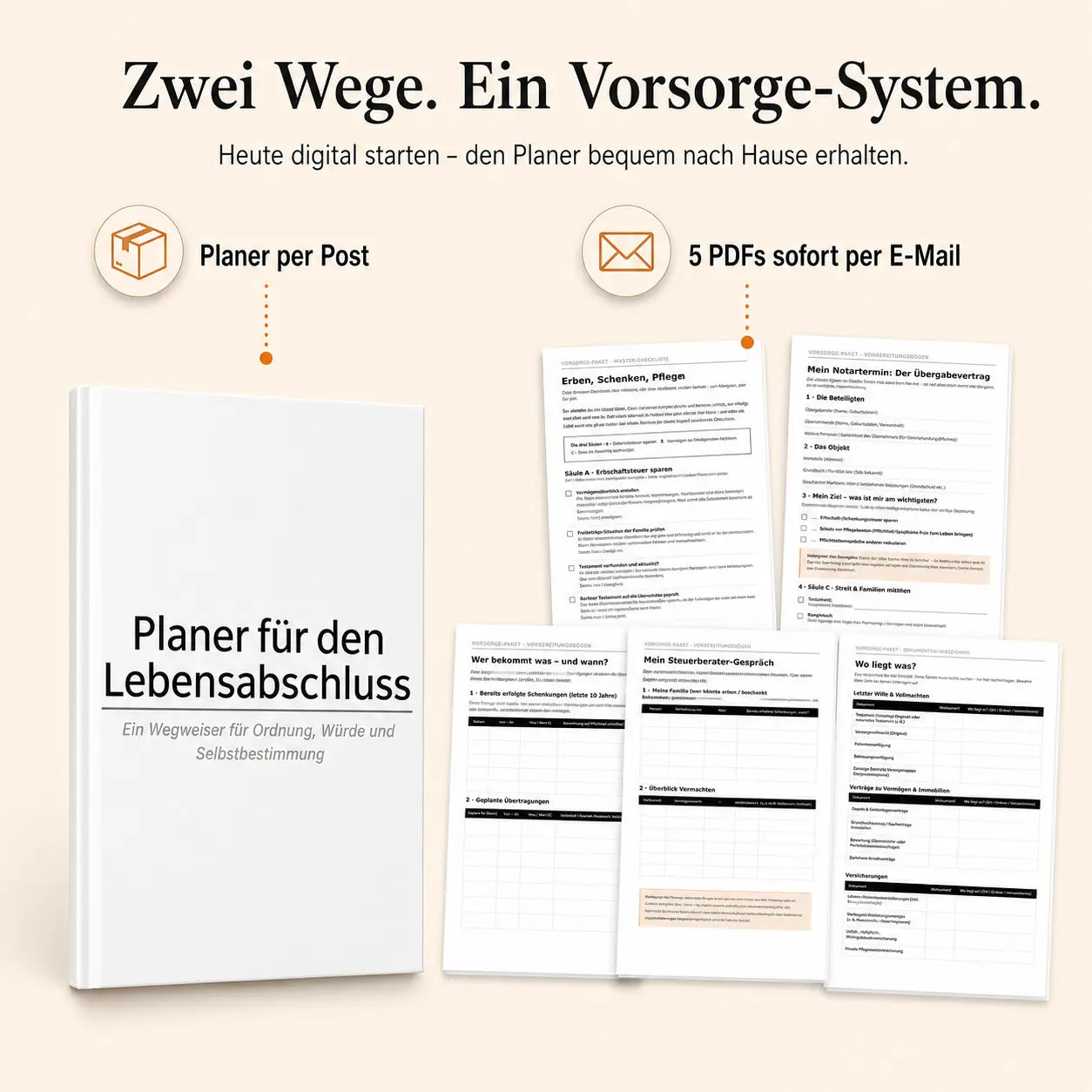 Vorsorge-Komplett-Set: Planer (Buch) + Vorsorge-Paket (Download)